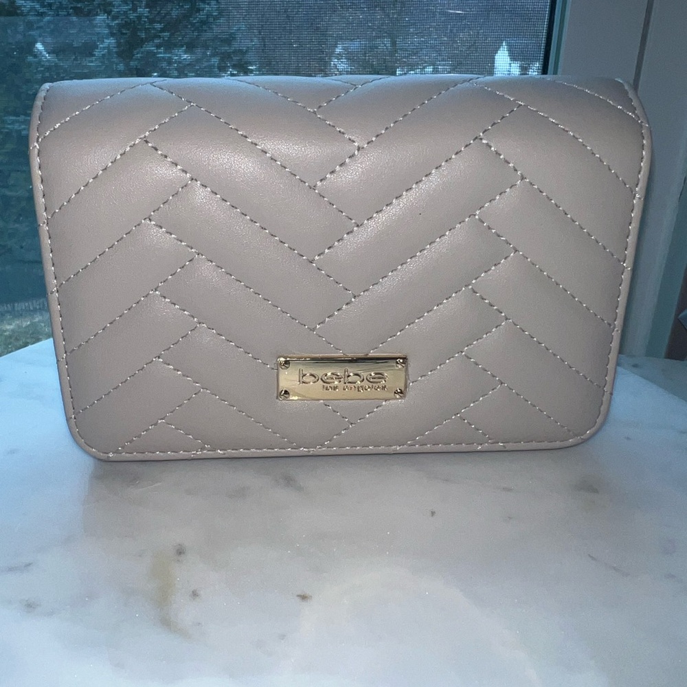 Bebe Chalk Quilted Clutch/ Crossbody